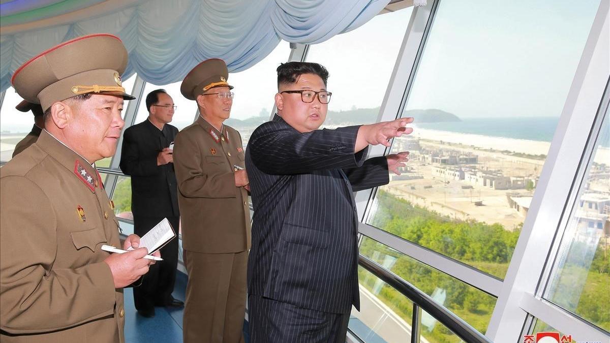 Kim Jong-un, durante unos ensayos nucleares.