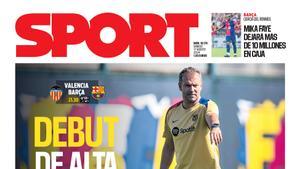 La portada SPORT de hoy, 17 de agosto de 2024