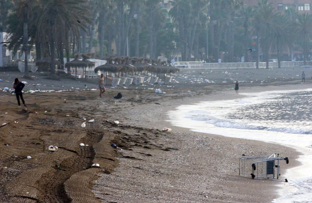 Así han quedado las playas después de la Noche de San Juan