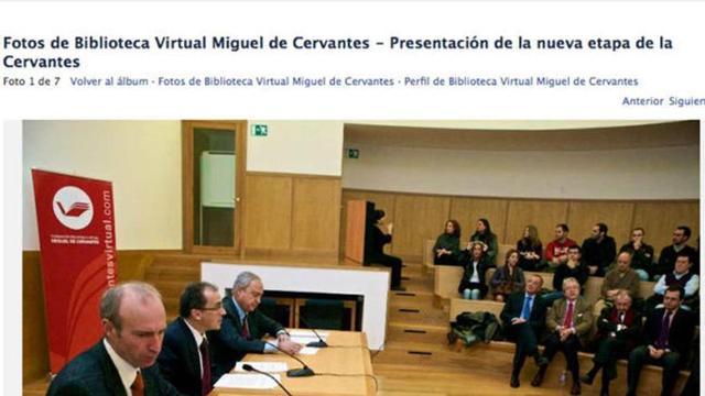 Presentación en la UA, incluida en la página de Facebook de la Biblioteca Virtual.