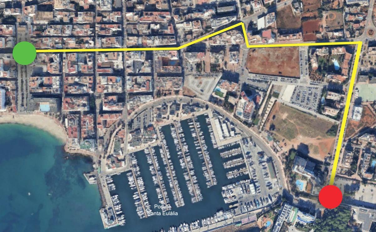Recorrido de la rúa de Carnaval de Santa Eulària.