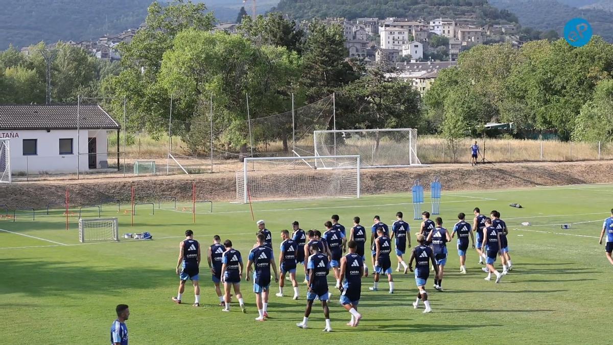 VÍDEO | Primer entrenamiento del Real Zaragoza en Boltaña.