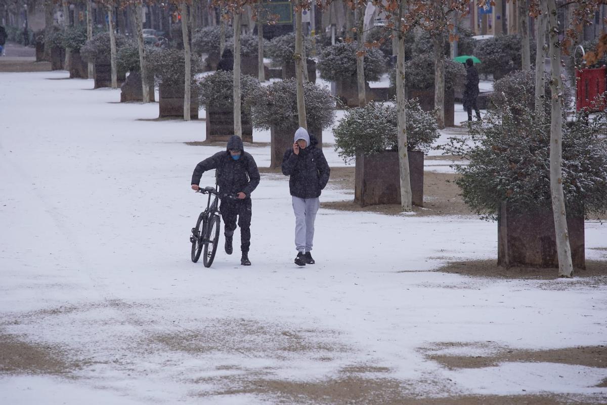 Nieva en Igualada