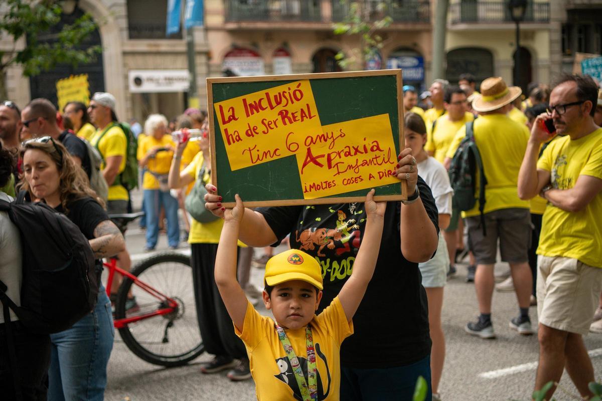 Manifestación de profesores en Barcelona