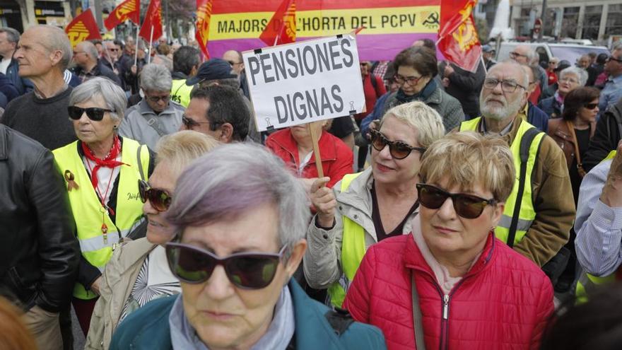 Manifestación de pensionistas en València