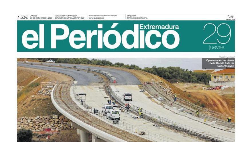 Esta es la portada de EL PERIÓDICO EXTREMADURA correspondiente al día 29 de octubre del 2020