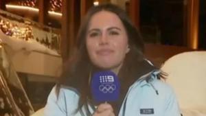 Danika Mason, la reportera ebria durante la conexión en directo desde Milán-Cortina.