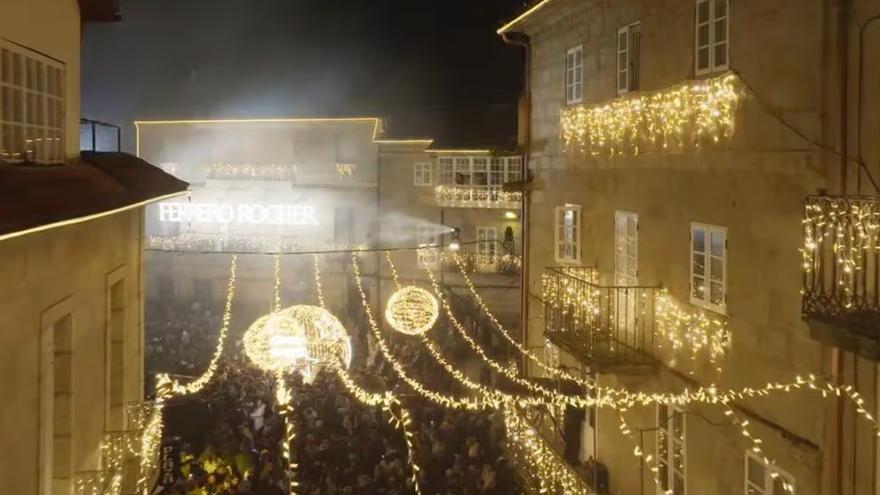 Iluminación de Ribadavia (Ourense), pueblo Ferrero Rocher el año pasado / Ferrero Rocher