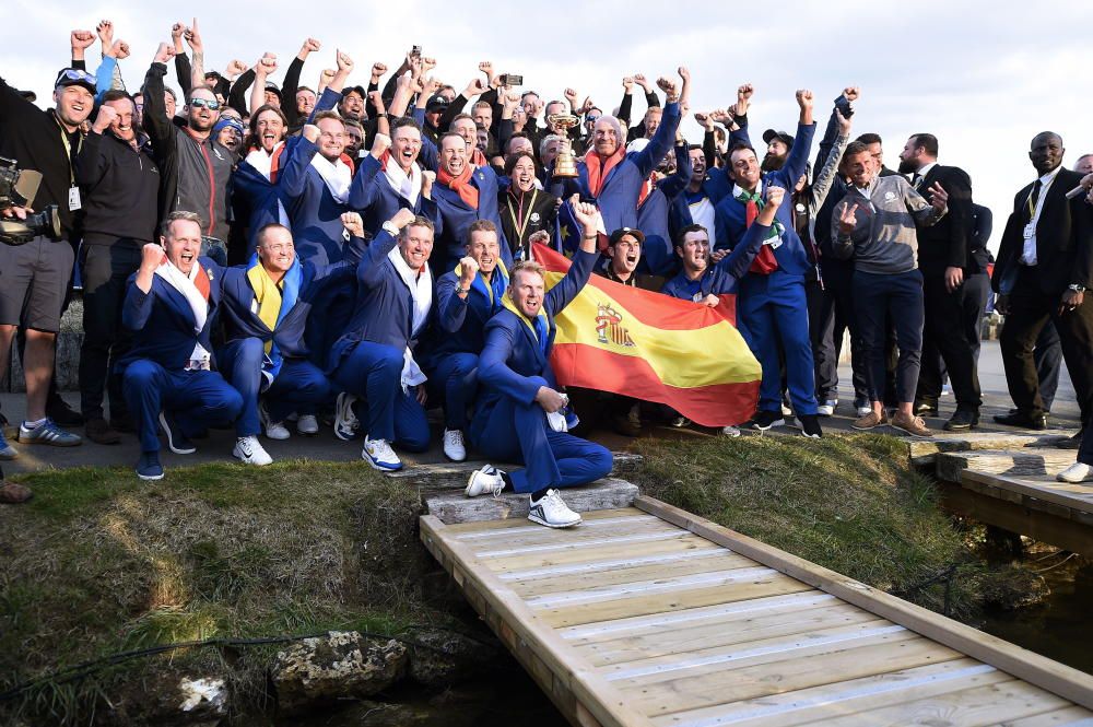 El equipo europeo celebra su victoria en la Ryder Cup