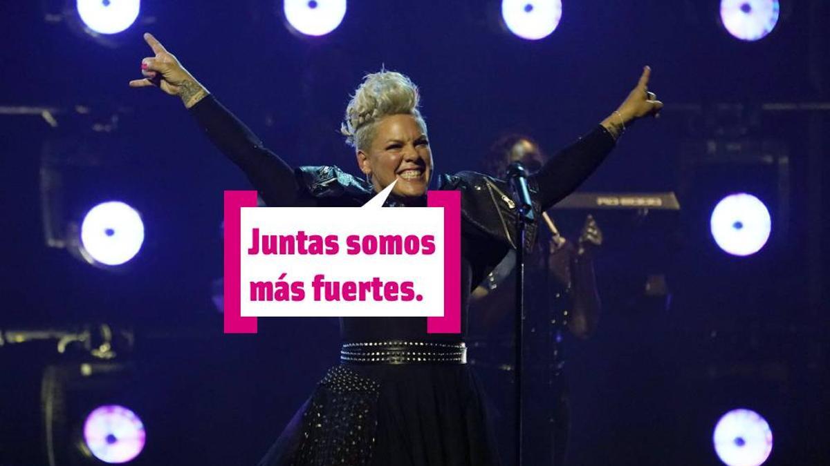 Pink cantando en el escenario