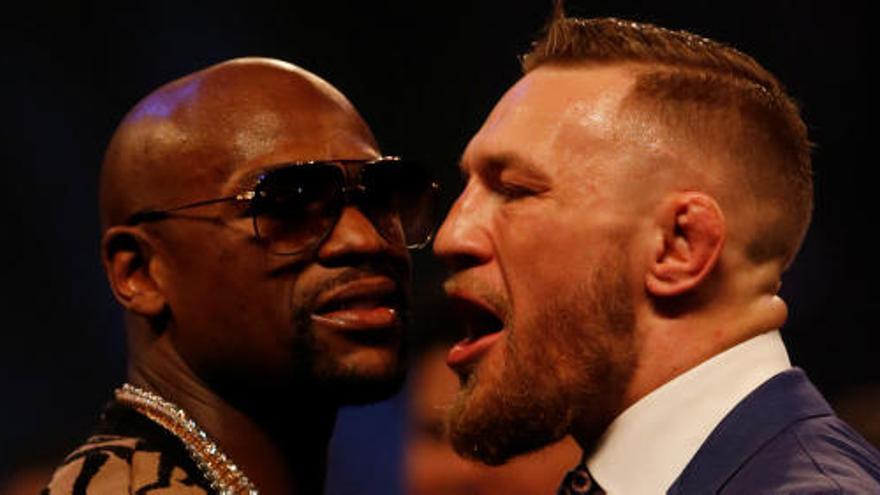 Floyd Mayweather y Conor McGregor, durante la promoción del combate la pasada semana en Londres.