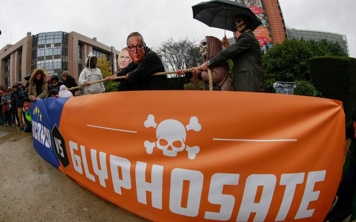 Manifestación contra el uso del herbicida glifosato.