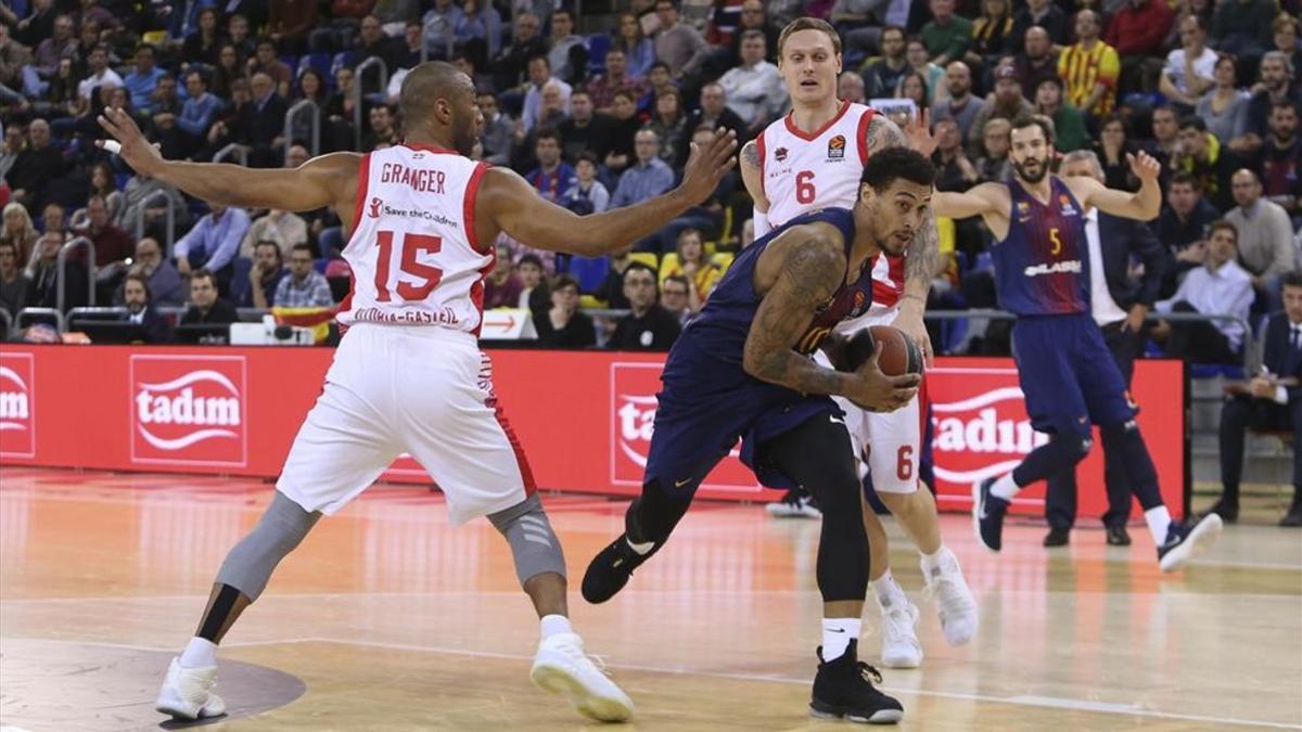 Edwin Jackson, en un momento del partido ante el Baskonia