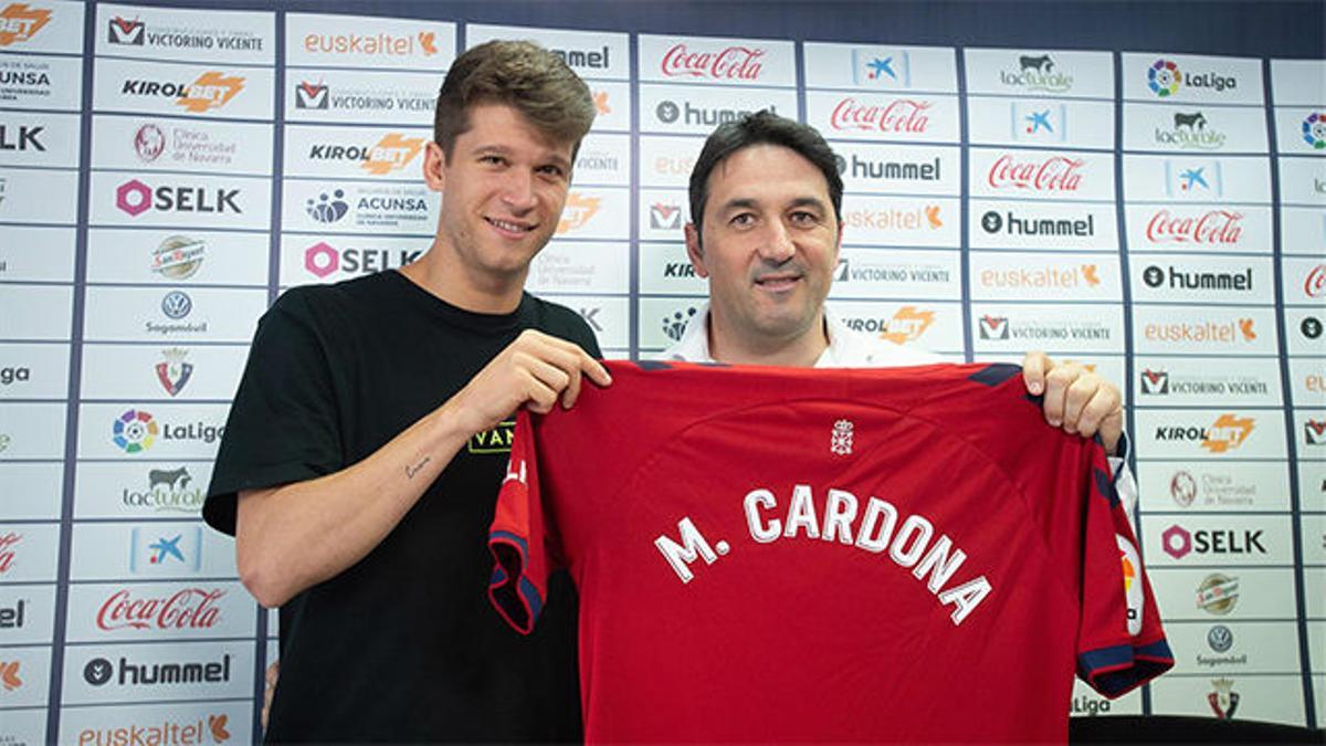 Marc Cardona, presentado como nuevo jugador de Osasuna: "No va a faltar trabajo y sacrificio