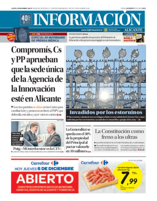 Estas han sido las portadas más destacadas de INFORMACIÓN en 2018