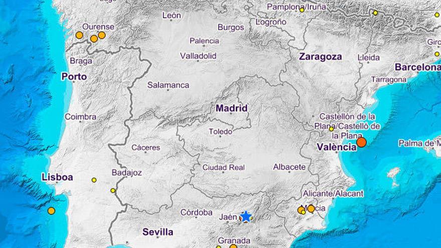 Mapa de los últimos terremotos en España. // IGE