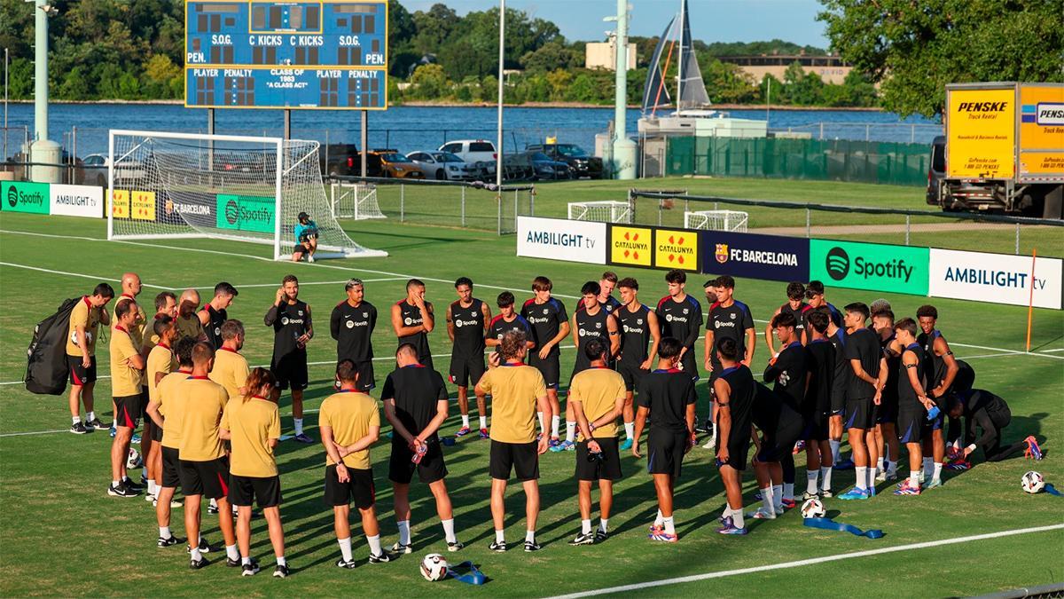 El último entrenamiento del FC Barcelona antes del Clásico