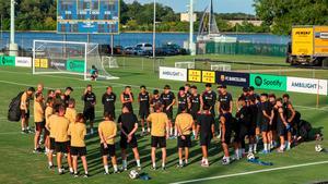 El último entrenamiento del FC Barcelona antes del Clásico