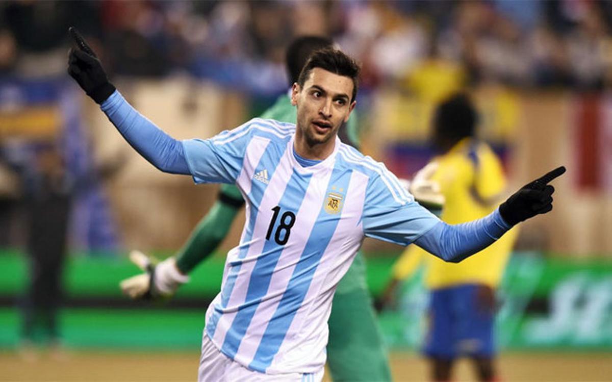 Javier Pastore, con la camiseta de la selección argentina