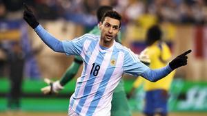 Javier Pastore, con la camiseta de la selección argentina