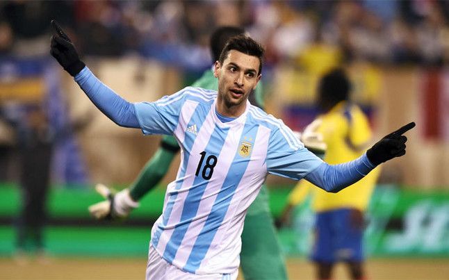 Javier Pastore, con la camiseta de la selección argentina