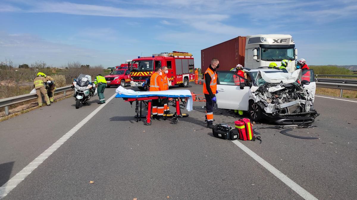 La carretera tras el accidente