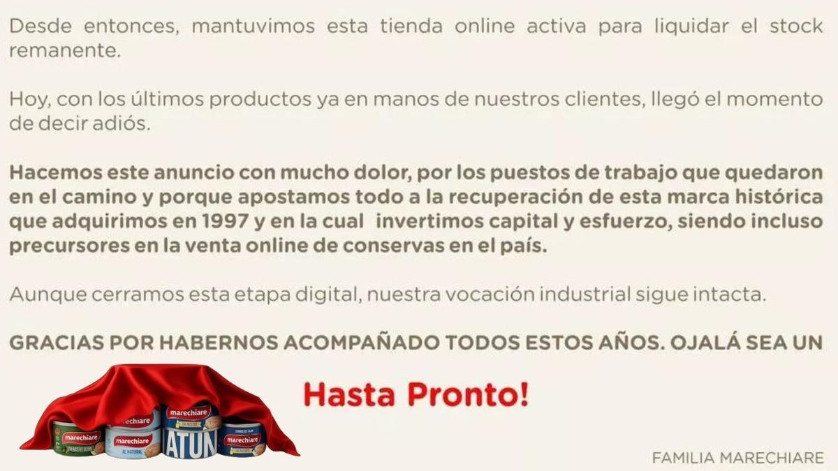 Imagen de despedida de Marechiare.