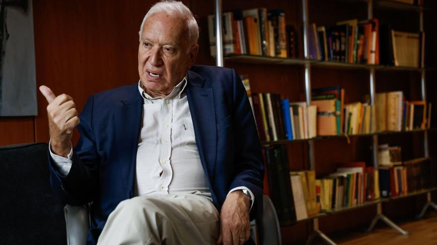 El exministro de Exteriores y eurodiputado del PP, José Manuel García-Margallo, en una entrevista reciente.  | RAFA ARJÓN