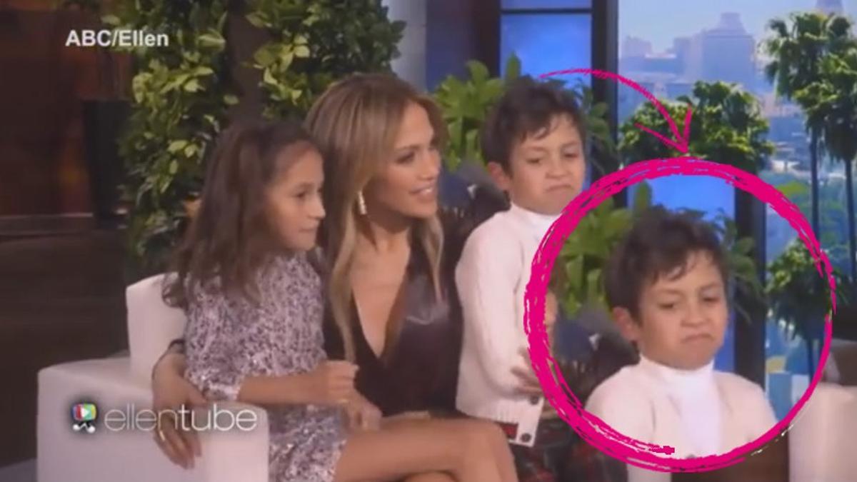 Jennifer López con sus hijos en el Show de Ellen