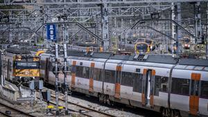 Trenes parados en Montcada Bifurcació