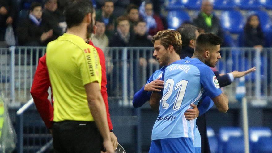 Samu, en su reestreno en el Málaga este curso, contra el Girona.