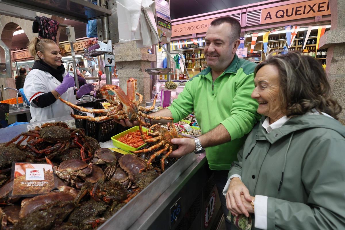 El Mercado de Pontevedra, esta mañana.