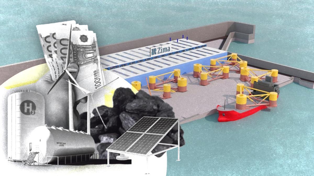 Infografía del proyecto de Dea Asturica, filial al 100 por ciento del Grupo Zima, en El Musel