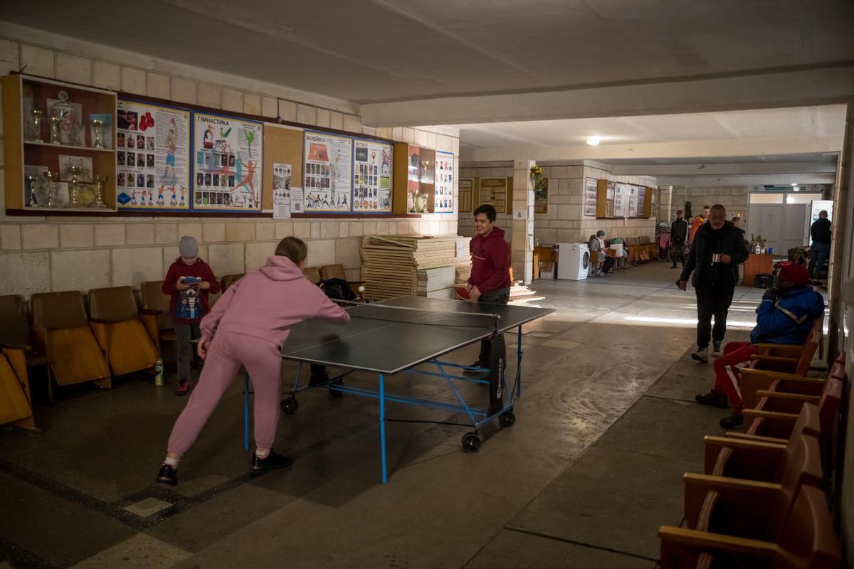 Refugio para personas desplazadas en la ciudad ucraniana de Lviv.