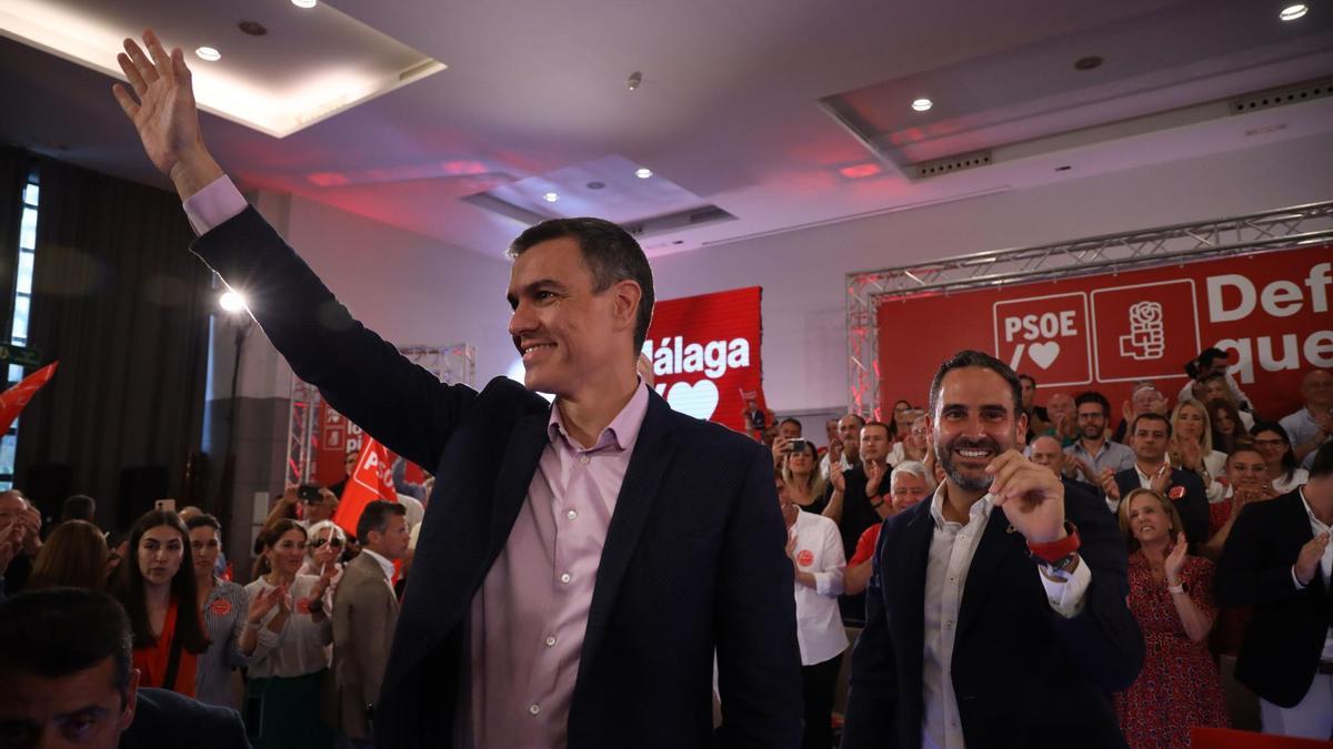 Las imágenes del acto del PSOE en Málaga