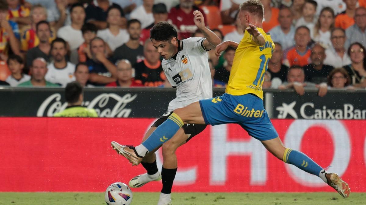 Imagen del partido entre el Valencia y Las Palmas