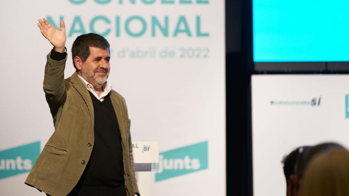 Jordi Sánchez, ahir durant el consell nacional de Junts, a Alcarràs.  | RAMÓN GABRIEL (EFE)