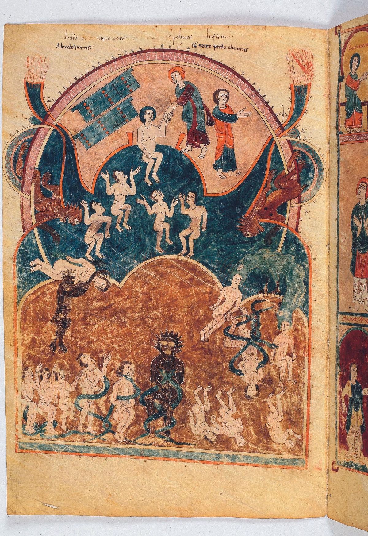 Representació de l'Infern al Beatus de Girona.
