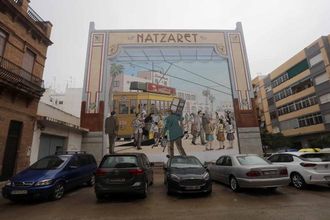 Así luce el mural de Paco Roca y Martín Forés en el barrio de Nazaret