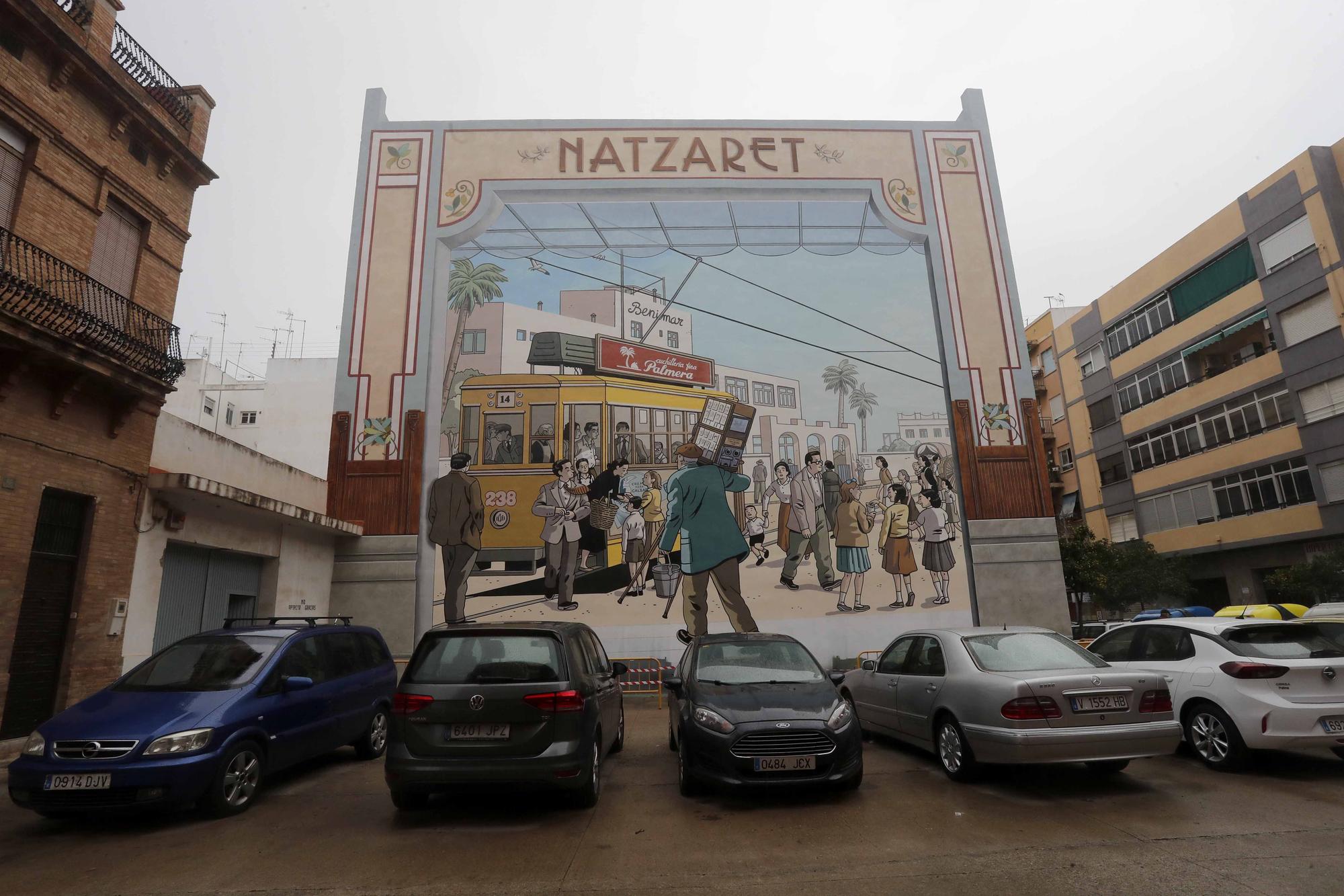 Así luce el mural de Paco Roca en el barrio de Nazaret