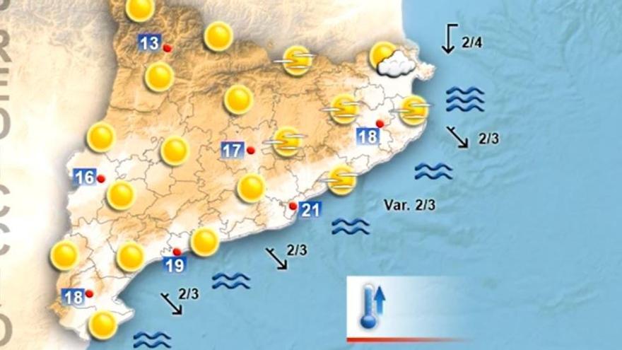 Cap de setmana estable amb temperatura a l&#039;alça