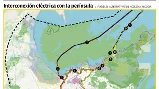 El segundo cable eléctrico de Mallorca podría afectar a casi cinco kilómetros de zonas residenciales de Alcúdia