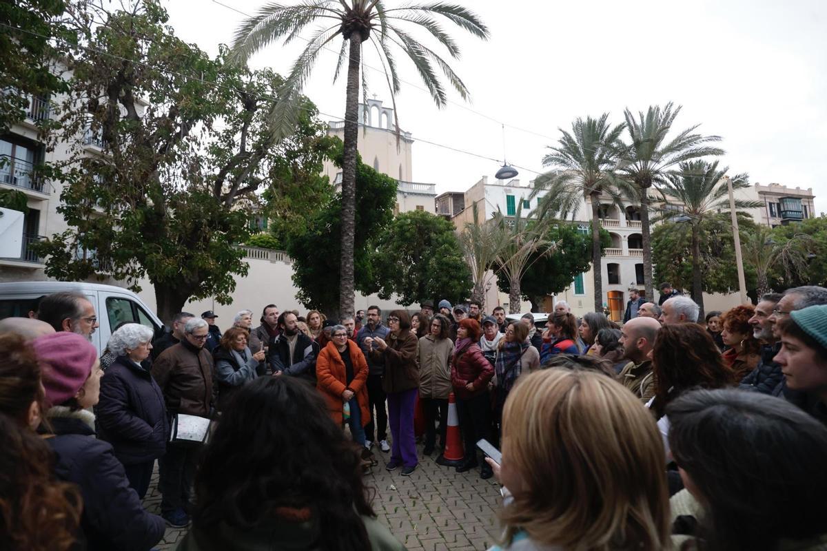 Los vecinos consiguen parar la tala de árboles en la plaza Llorenç ...