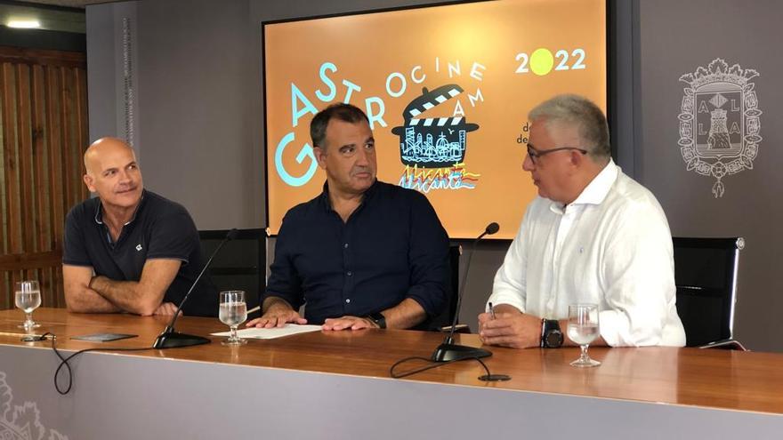 Javier Crespo, Vicente Seva y Antonio Manresa, en la presentación de Gastro Cinema