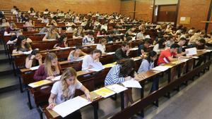 Pruebas de acceso a la universidad en Barcelona, en una imagen de archivo. 