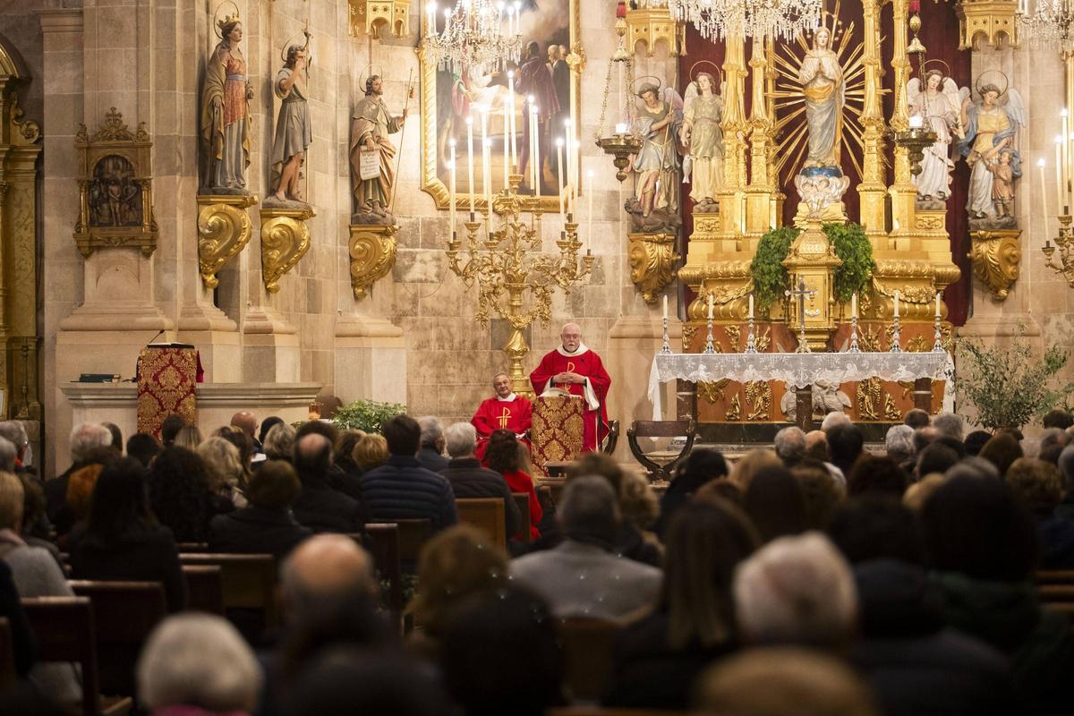 Francesc Novella, en su última misa en el oratorio de Porreres.
