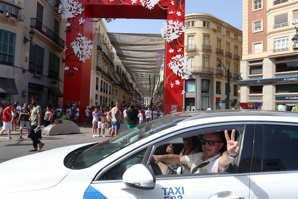 Manifestación de taxistas contra Cabify