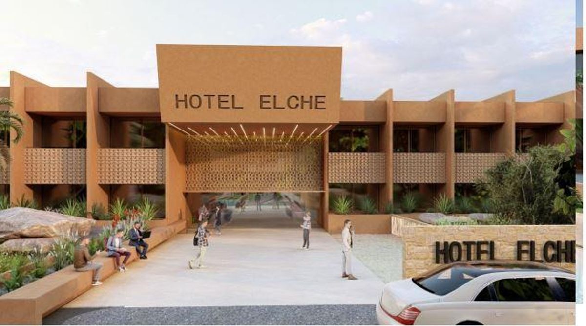 Así aparece en el proyecto presentado la fachada principal del hotel