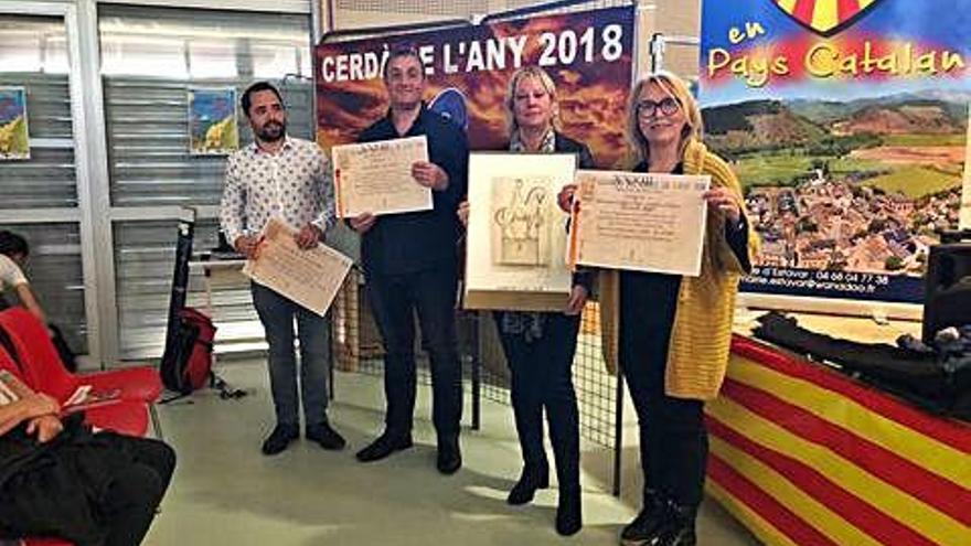 Els tres finalistes del Cerdà de l&#039;Any 2018 després de conèixer el guanyador, aquest diumenge a Estavar