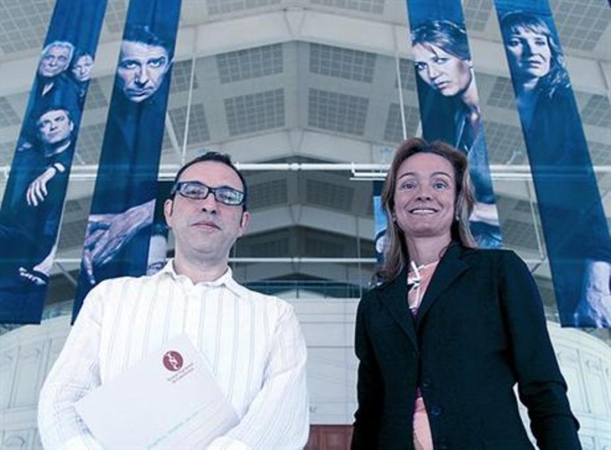 Belbel i Sol Daurella, presidenta del consell del TNC, ahir al teatre.